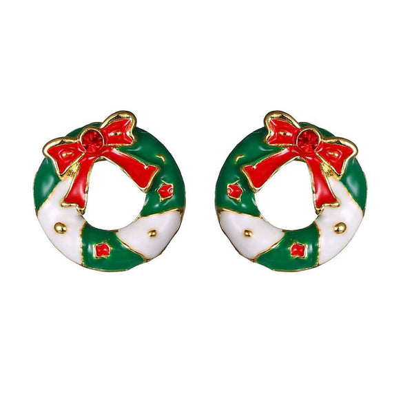 Alloy Women's Cartoon Characters Elk Antler Wreath Earrings With Electroplating