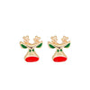Alloy Women's Cartoon Characters Elk Antler Wreath Earrings With Electroplating