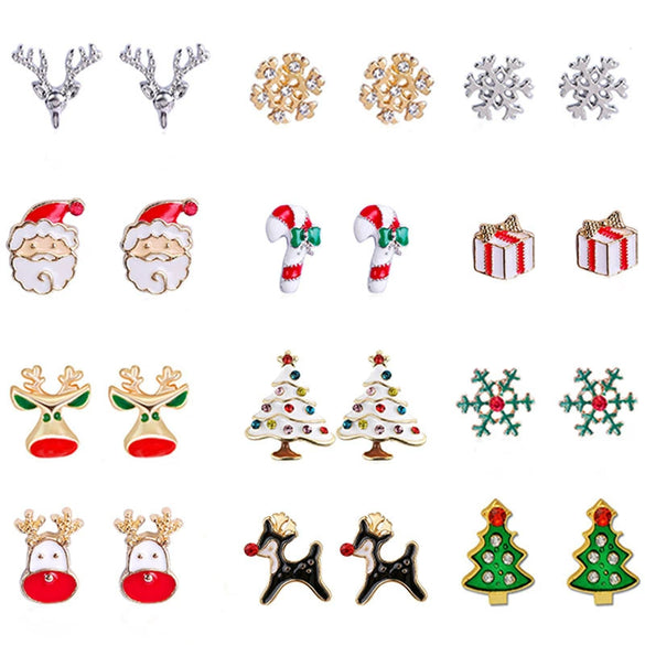 Alloy Women's Cartoon Characters Elk Antler Wreath Earrings With Electroplating