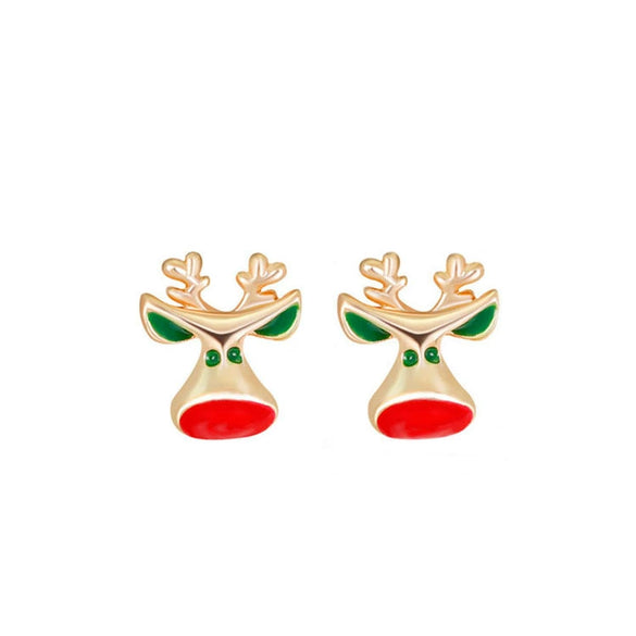 Alloy Women's Cartoon Characters Elk Antler Wreath Earrings With Electroplating