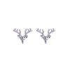 Alloy Women's Cartoon Characters Elk Antler Wreath Earrings With Electroplating