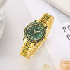 Alloy Women's Casual Allmatch Watch With Roman Pattern And Diamondencrusted Round Dial