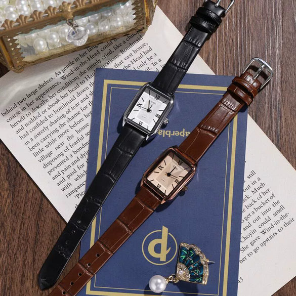 Alloy Women's Casual Quartz Watch With Rectangle Dial And Waterproof Function