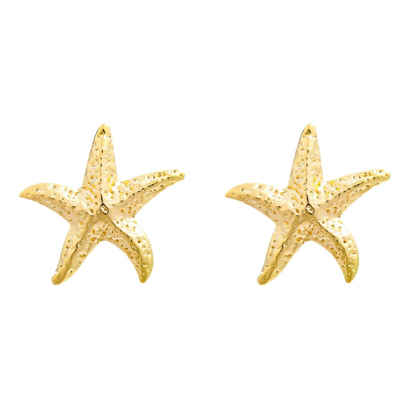 Alloy Women's Exaggerated Animal Style Geometric Starfish Electroplated Earrings