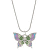 Alloy Women's Fantasy Rainbow Butterfly Pendant Necklace With Dripping Oil Design And Animal Pattern