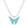 Alloy Women's Fantasy Rainbow Butterfly Pendant Necklace With Dripping Oil Design And Animal Pattern