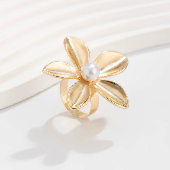 Alloy Women's Fashion Ring With Bow And Geometric Pattern Irregular Water Drop Shape Electroplated
