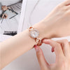 Alloy Women's Fashion Trend Bracelet Set And Diamond Quartz Watch With Round Dial