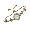 Alloy Women's Fashionable Round Dial Pointer Watch With Petal Leaves Butterfly Design