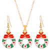 Alloy Women's Festival Elements Geometric Christmas Tree Elk Snowman Necklace Earrings Set With Electroplating