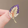 Alloy Women's Flower Leaf Electroplated Brooch Fashion Elegant Clothes Accessories