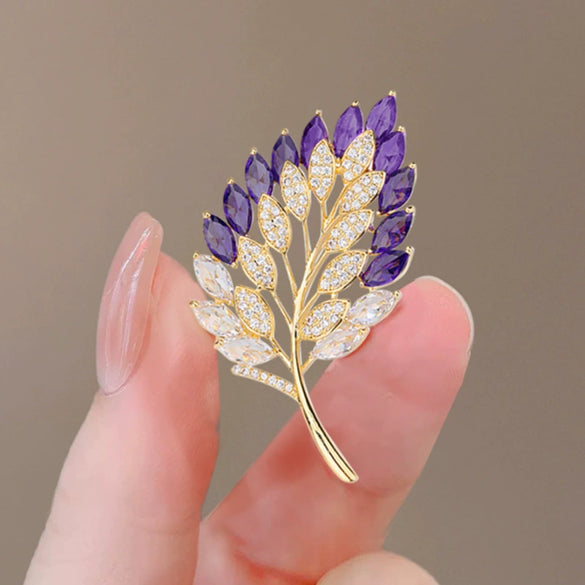 Alloy Women's Flower Leaf Electroplated Brooch Fashion Elegant Clothes Accessories