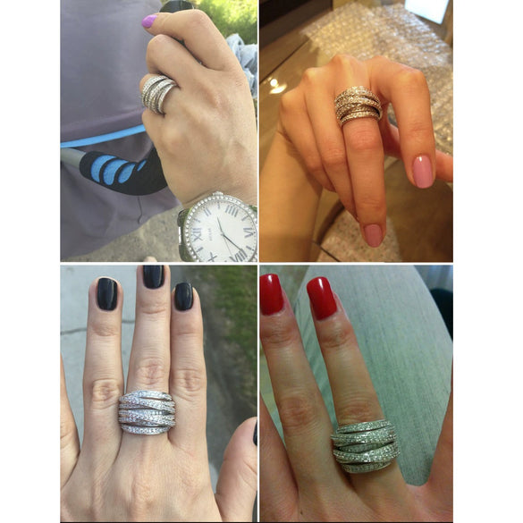Alloy Women's Geometric Diamond Ring