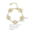 Alloy Women's Geometric Five Gold Flower Four Leaf Clover Electroplated Bracelet
