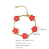 Alloy Women's Geometric Five Gold Flower Four Leaf Clover Electroplated Bracelet