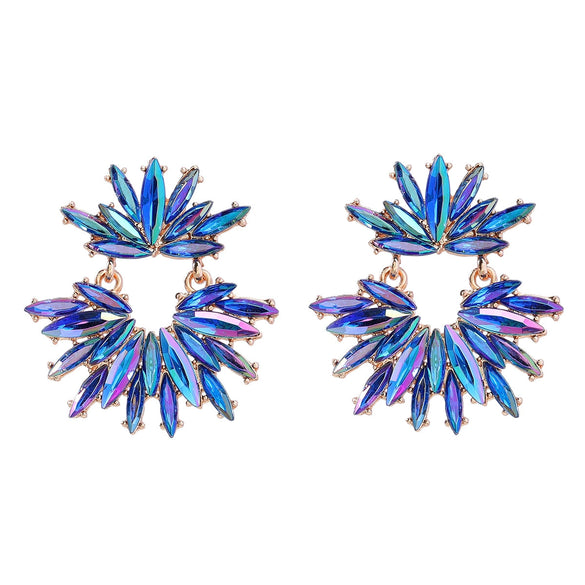Alloy Women's Geometric Flower Diamond Earrings