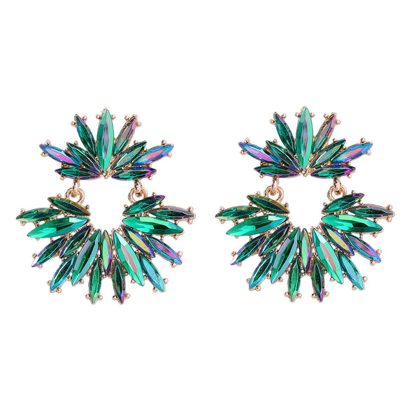 Alloy Women's Geometric Flower Diamond Earrings