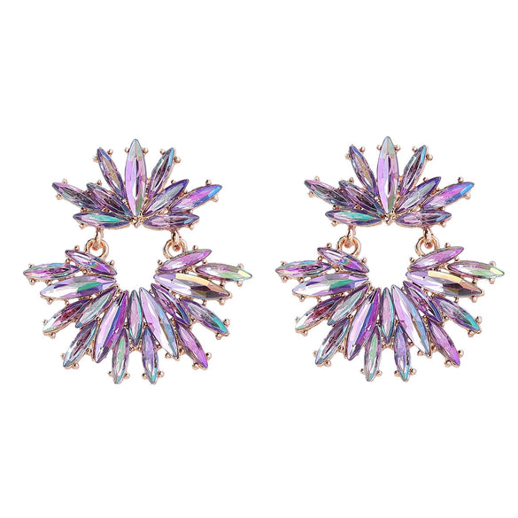 Alloy Women's Geometric Flower Diamond Earrings