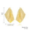 Alloy Women's Geometric Retro Pleated Brushed Texture Electroplated Earrings