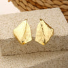 Alloy Women's Geometric Retro Pleated Brushed Texture Electroplated Earrings