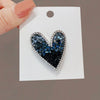 Alloy Women's Light Luxury Asymmetric Colorblocking Heart Design Electroplating Brooch With Love Pattern