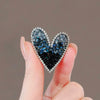 Alloy Women's Light Luxury Asymmetric Colorblocking Heart Design Electroplating Brooch With Love Pattern