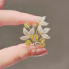 Alloy Women's Lucky Tree Brooch With Leaf Pattern And Electroplating Design