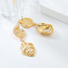 Alloy Women's Multilayer Conch Earrings With Geometric Animal And Zodiac Patterns And Electroplating Process