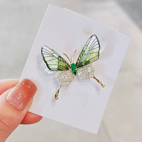 Alloy Women's Natural Style Butterfly Flower Brooch With Electroplating Design