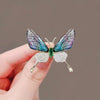 Alloy Women's Natural Style Butterfly Flower Brooch With Electroplating Design