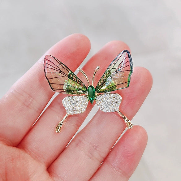 Alloy Women's Natural Style Butterfly Flower Brooch With Electroplating Design