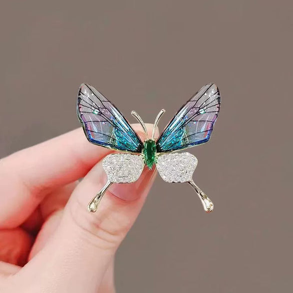 Alloy Women's Natural Style Butterfly Flower Brooch With Electroplating Design