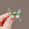 Alloy Women's Natural Style Butterfly Flower Brooch With Electroplating Design