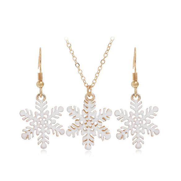 Alloy Women's 2Piece Set With Water Wave Chain Snowflake And Flower Pattern For Christmas