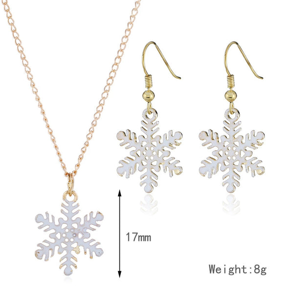 Alloy Women's 2Piece Set With Water Wave Chain Snowflake And Flower Pattern For Christmas