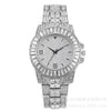 Alloy Women's Quartz Watch With Round Dial And Stainless Steel Buckle Diamondembedded