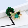 Alloy Women's Rose And Butterfly Ring With Flower Pattern And Diamond Design