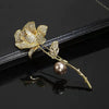 Alloy Women's Rose Flower Brooch Electroplated Trendy Allmatch Simple Pin Clothes Accessory