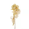 Alloy Women's Rose Flower Brooch Electroplated Trendy Allmatch Simple Pin Clothes Accessory