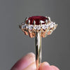 Alloy Women's Ruby Ring And Diamond Bracelet With Flower Pattern And Electroplating Treatment