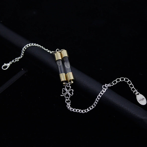 Alloy Woven Bracelet With Four Leaf Clover Dandelion Dried Flower Animals And Zodiac Pattern