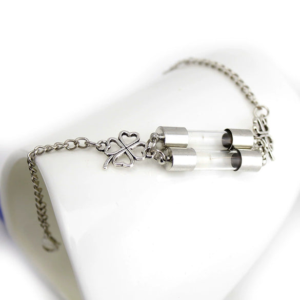 Alloy Woven Bracelet With Four Leaf Clover Dandelion Dried Flower Animals And Zodiac Pattern