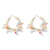 Alloy Woven Flower And Geometric Imitation Pearl Earrings For Women