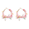 Alloy Woven Flower And Geometric Imitation Pearl Earrings For Women