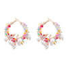 Alloy Woven Flower And Geometric Imitation Pearl Earrings For Women
