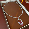 Alloy Zircon Butterfly Water Drop Earrings And Necklace Set Electroplated Highend Fashion Jewelry For Women