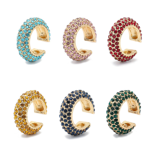 Alloy Zircon Electroplated Ctype Natural Style Earrings For Women