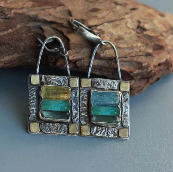 Alloy Zircon Geometric Retro Tribal Electroplating Women's Earrings