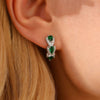 Alloy Zircon Heart Shape Ear Ring With Diamond Styling For Women