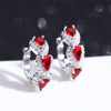 Alloy Zircon Heart Shape Ear Ring With Diamond Styling For Women